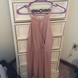 Pink sparkly gold shirt dress